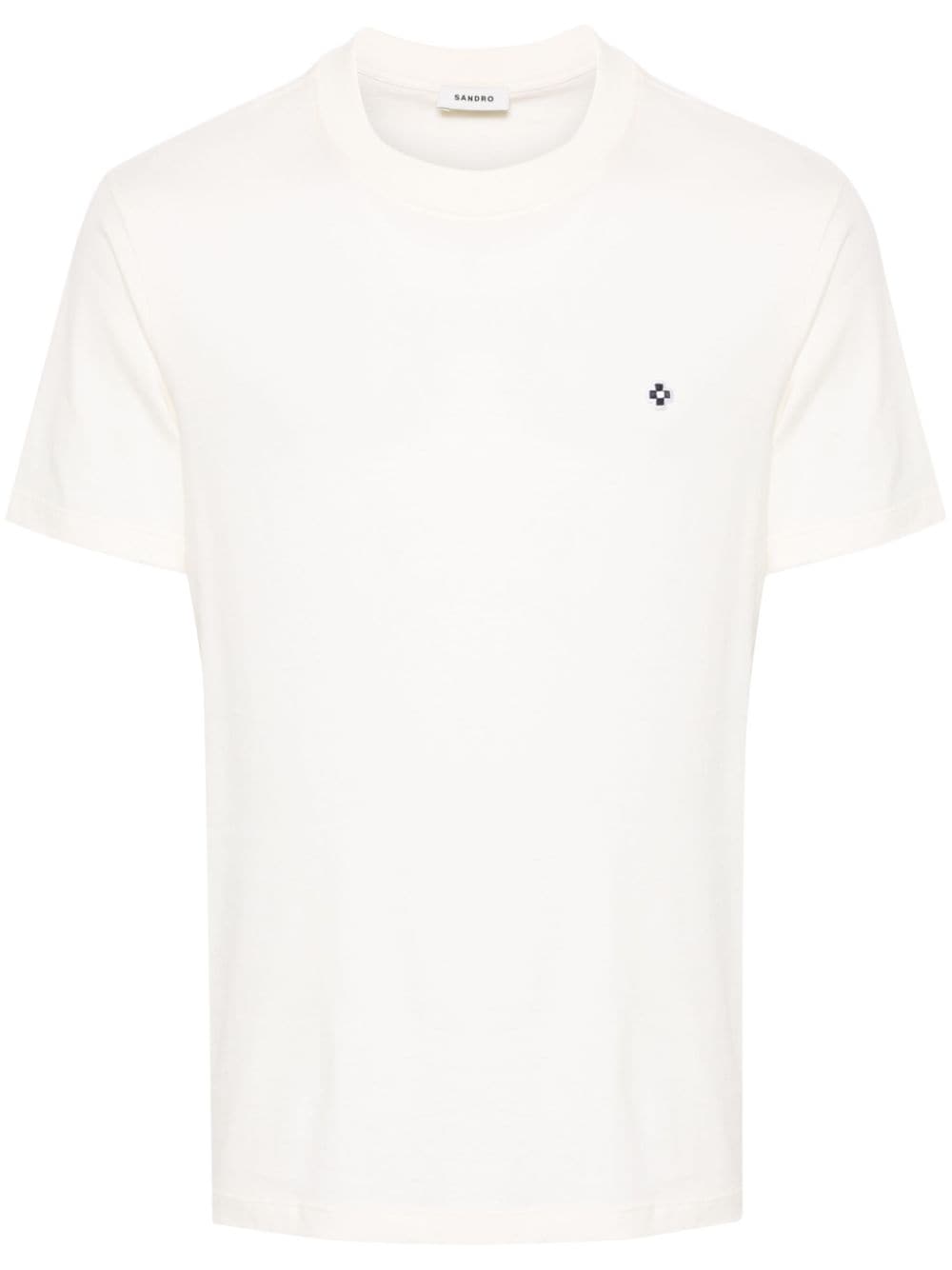 SANDRO Square Cross-patch cotton T-shirt - Neutrals von SANDRO