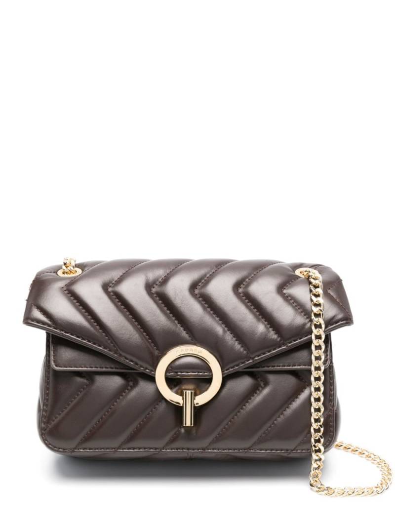 SANDRO Yza quilted leather shoulder bag - Brown von SANDRO