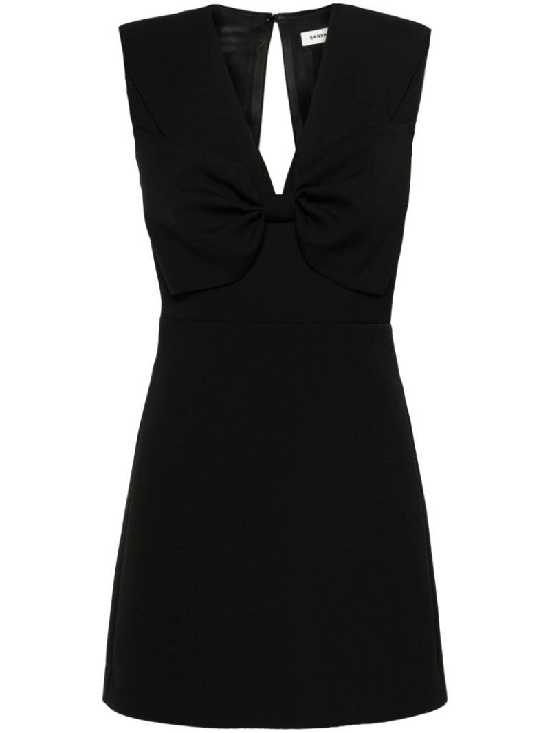 SANDRO bow-detailed crepe mini dress - Black von SANDRO