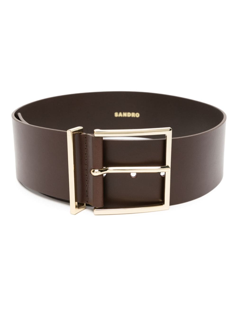SANDRO buckle-fastening wide leather belt - Brown von SANDRO