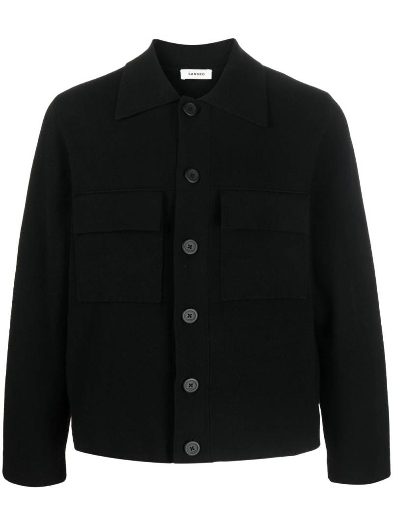 SANDRO button-fastening long-sleeved cardigan - Black von SANDRO