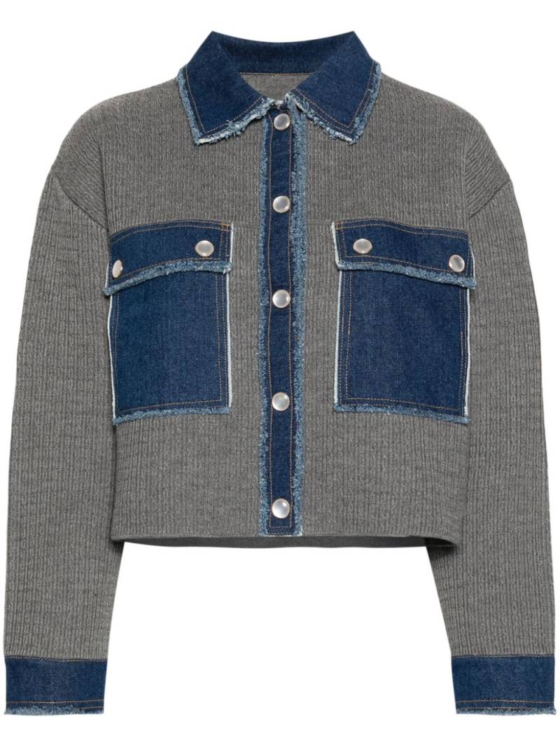 SANDRO cable-knit denim jacket - Grey von SANDRO