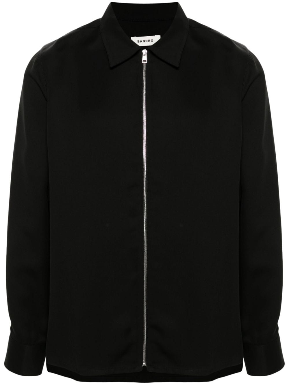 SANDRO classic-collar zip-up shirt - Black von SANDRO