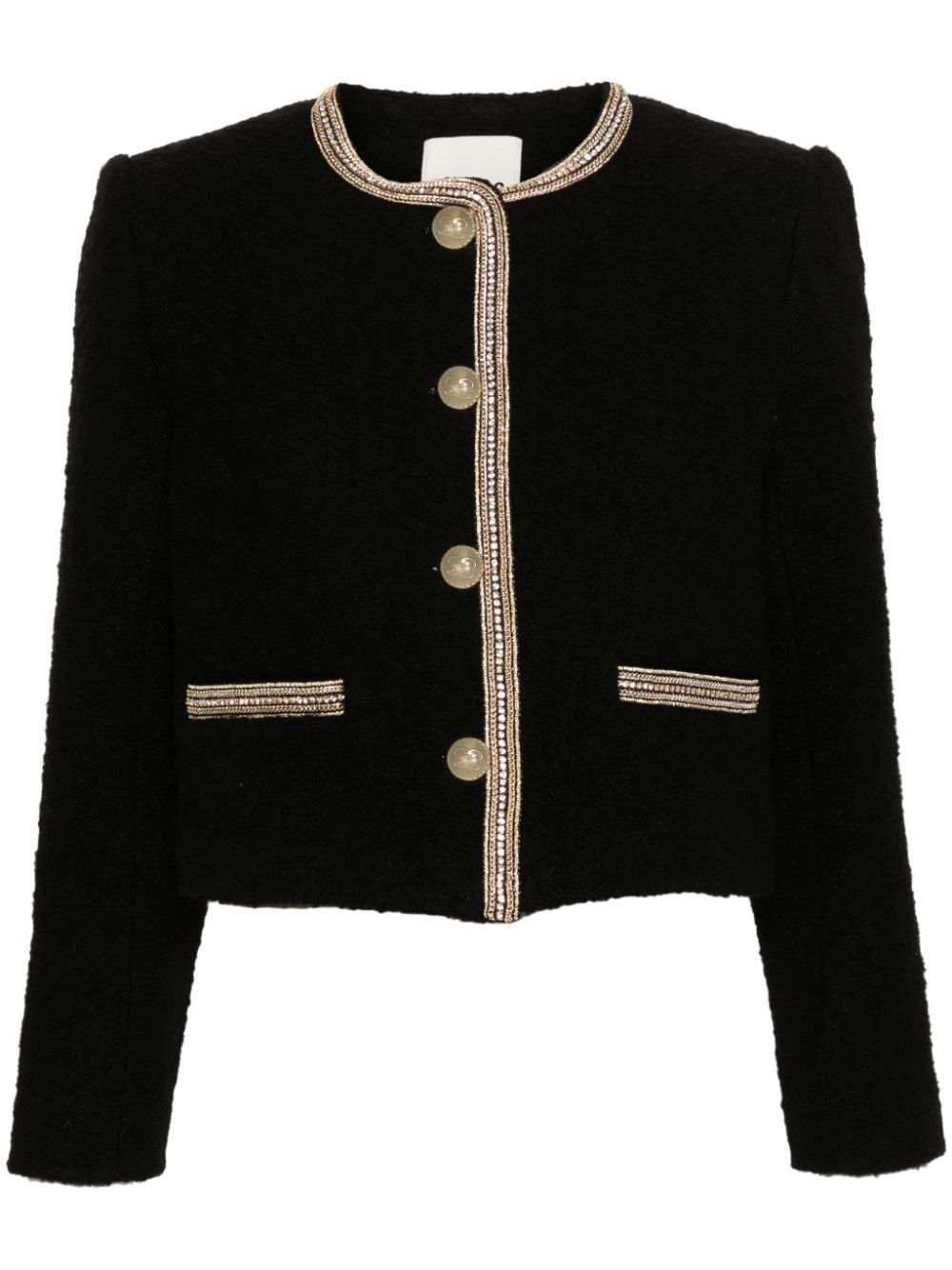 SANDRO contras-trim military jacket - Black von SANDRO