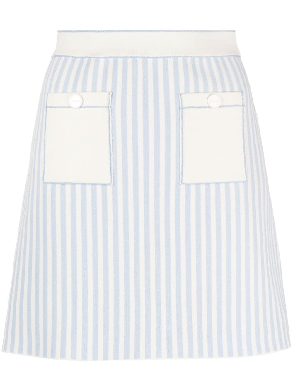 SANDRO contrast-stitch striped miniskirt - Blue von SANDRO