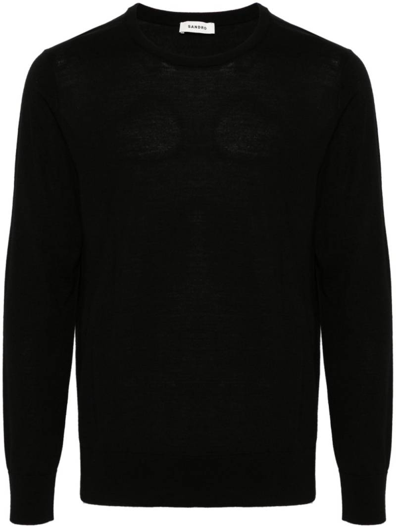 SANDRO crew-neck fine-knit jumper - Black von SANDRO