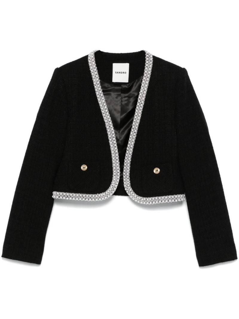 SANDRO cropped tweed jacket - Black von SANDRO