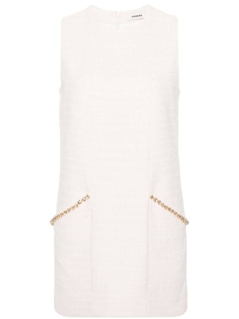 SANDRO crystal-detailing tweed minidress - Neutrals von SANDRO