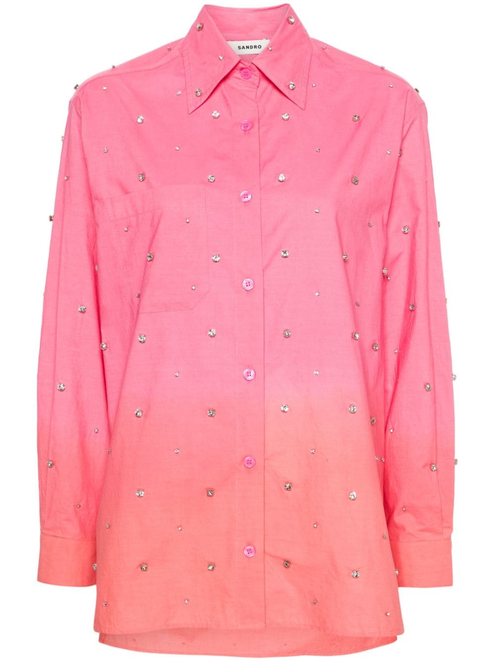 SANDRO crystal-embellished gradient shirt - Pink von SANDRO