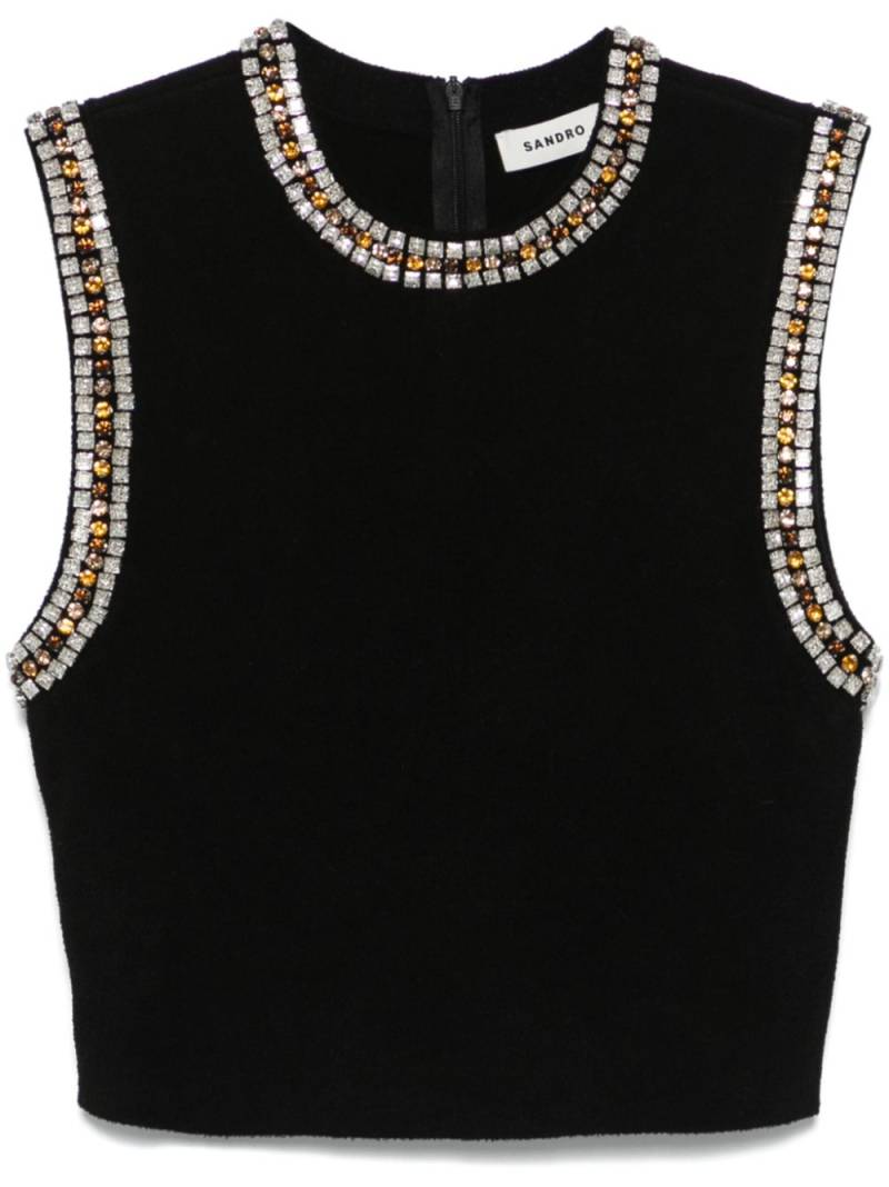 SANDRO crystal-embellished top - Black von SANDRO