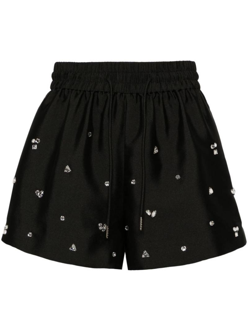 SANDRO crystal-embellished twill shorts - Black von SANDRO