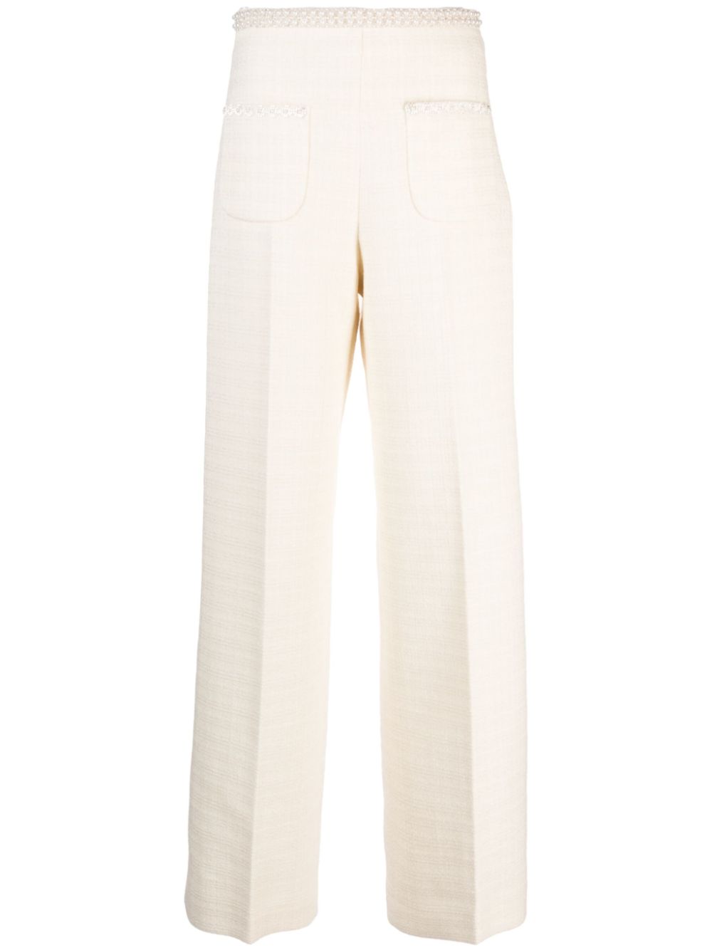 SANDRO embellished tweed trousers - Neutrals von SANDRO