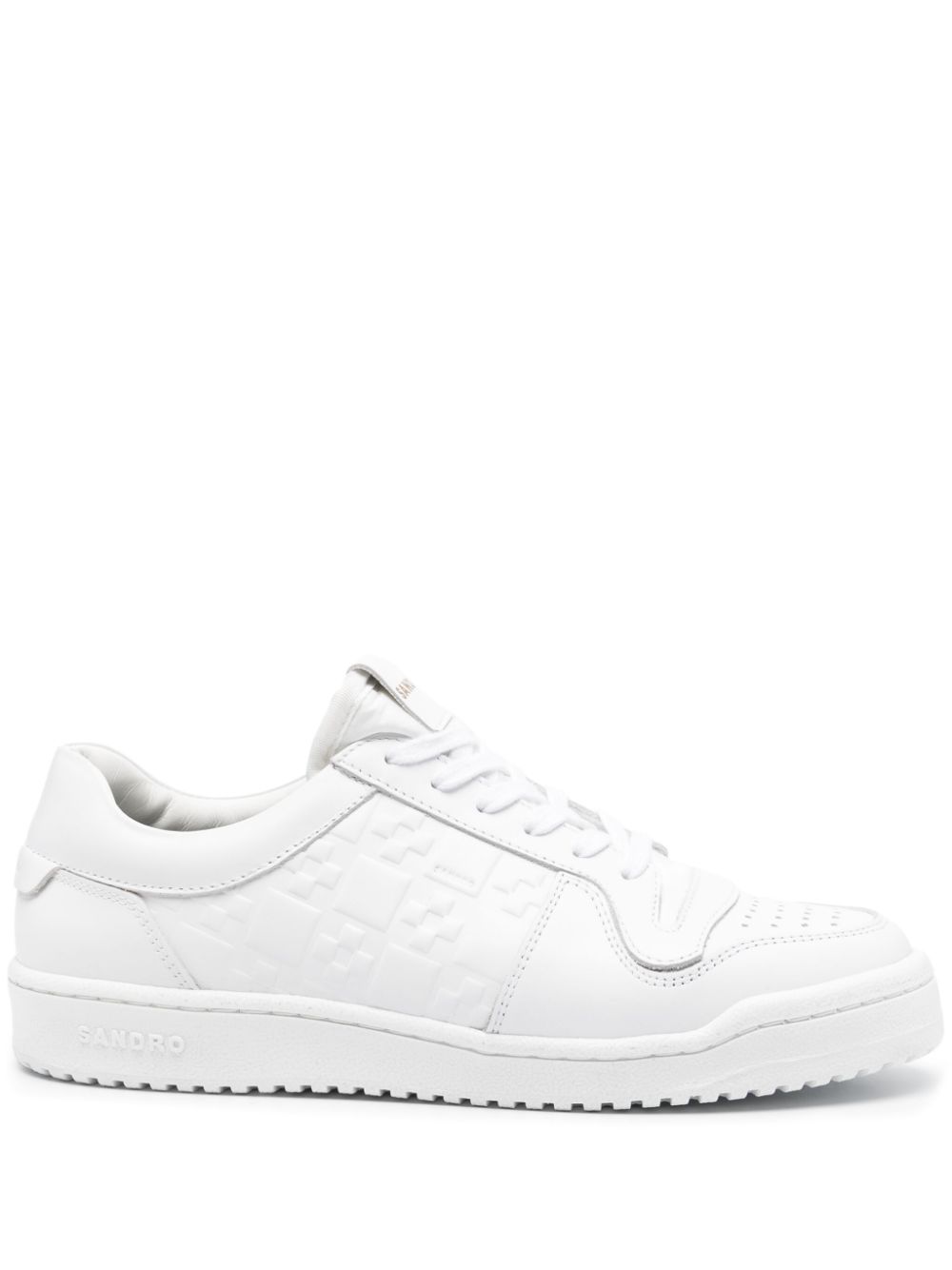 SANDRO embossed cross leather sneakers - White von SANDRO