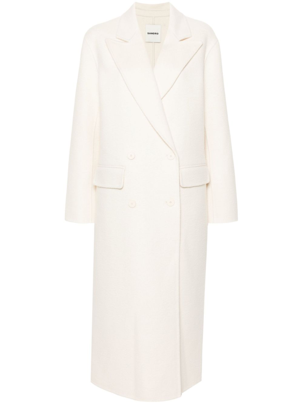 SANDRO felted double-breasted coat - White von SANDRO