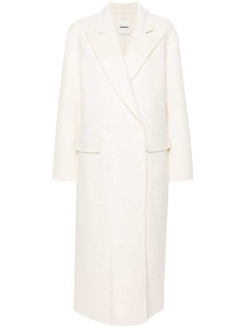 SANDRO felted double-breasted coat - White von SANDRO