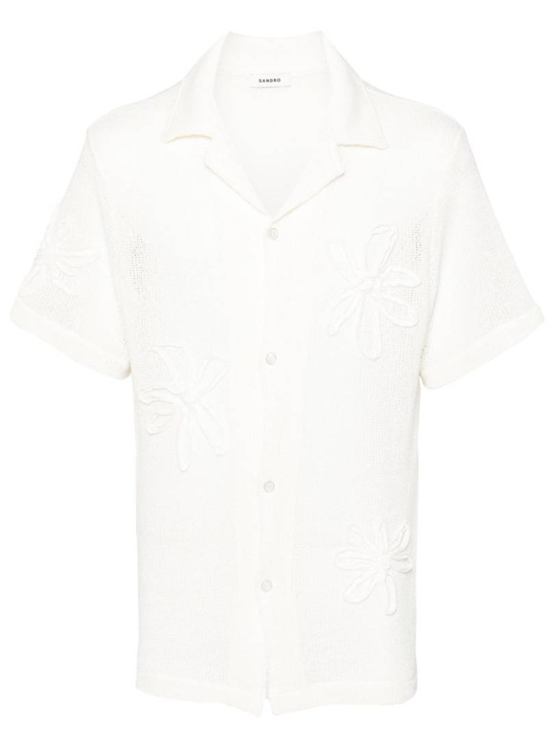 SANDRO floral-appliqué crochet shirt - White von SANDRO