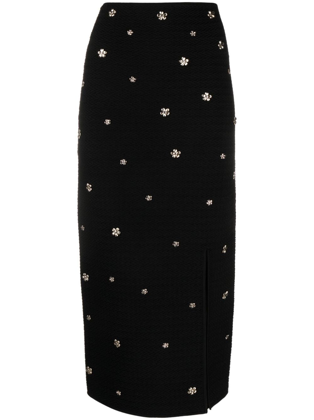 SANDRO floral-appliqué pencil skirt - Black von SANDRO