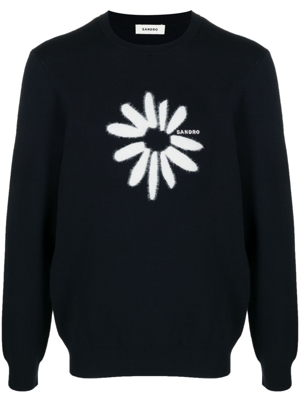 SANDRO floral-intarsia fine-knit jumper - Blue von SANDRO