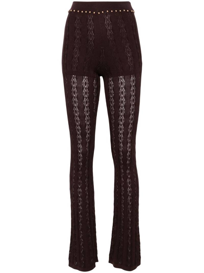 SANDRO x Louis Barthélemy graphic-print knitted trousers - Brown von SANDRO