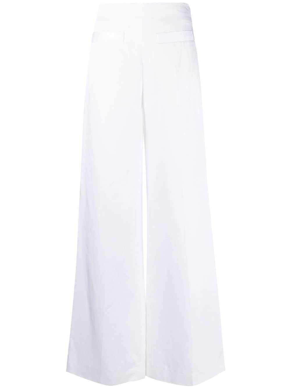 SANDRO high-waisted wide-leg trousers - White von SANDRO