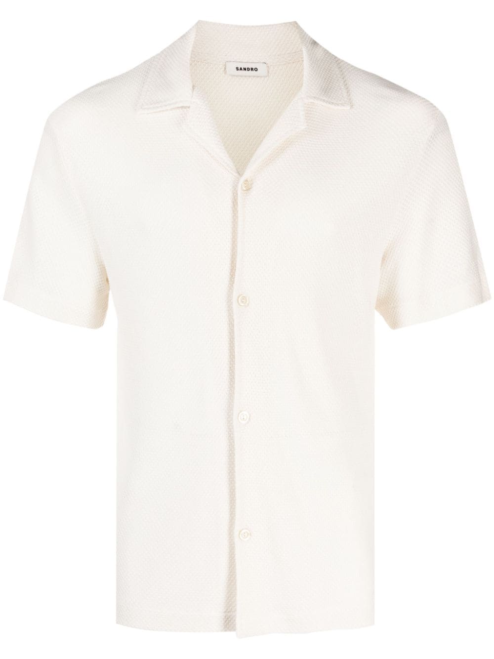 SANDRO honeycomb-knit lyocell shirt - Neutrals von SANDRO