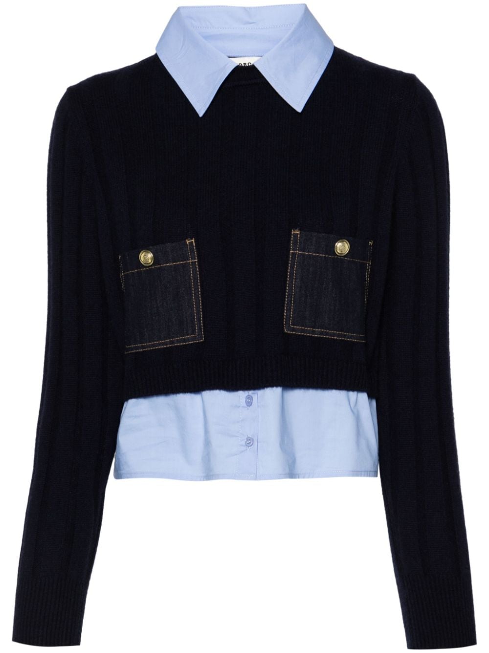 SANDRO layered-detail knitted jumper - Blue von SANDRO