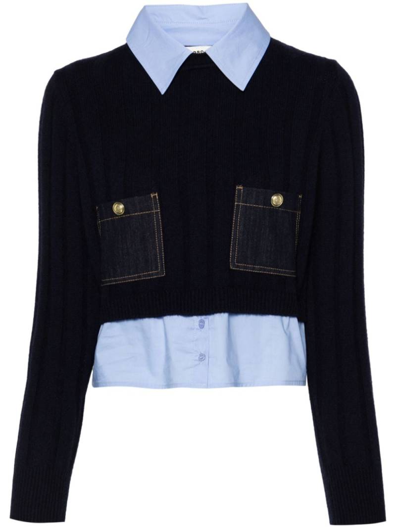 SANDRO layered-detail knitted jumper - Blue von SANDRO