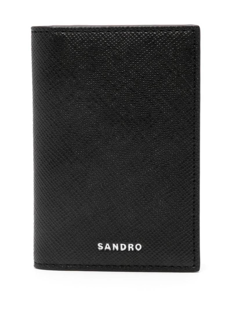 SANDRO leather bi-fold card holder - Black von SANDRO