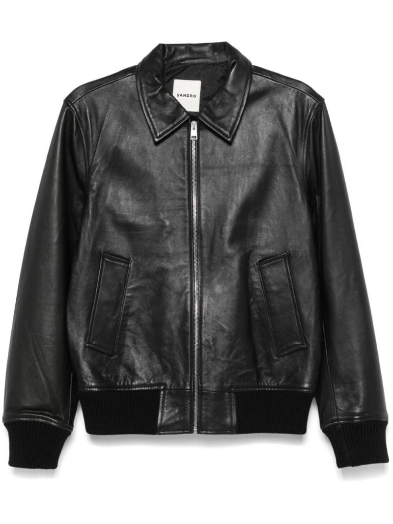 SANDRO leather jacket - Black von SANDRO