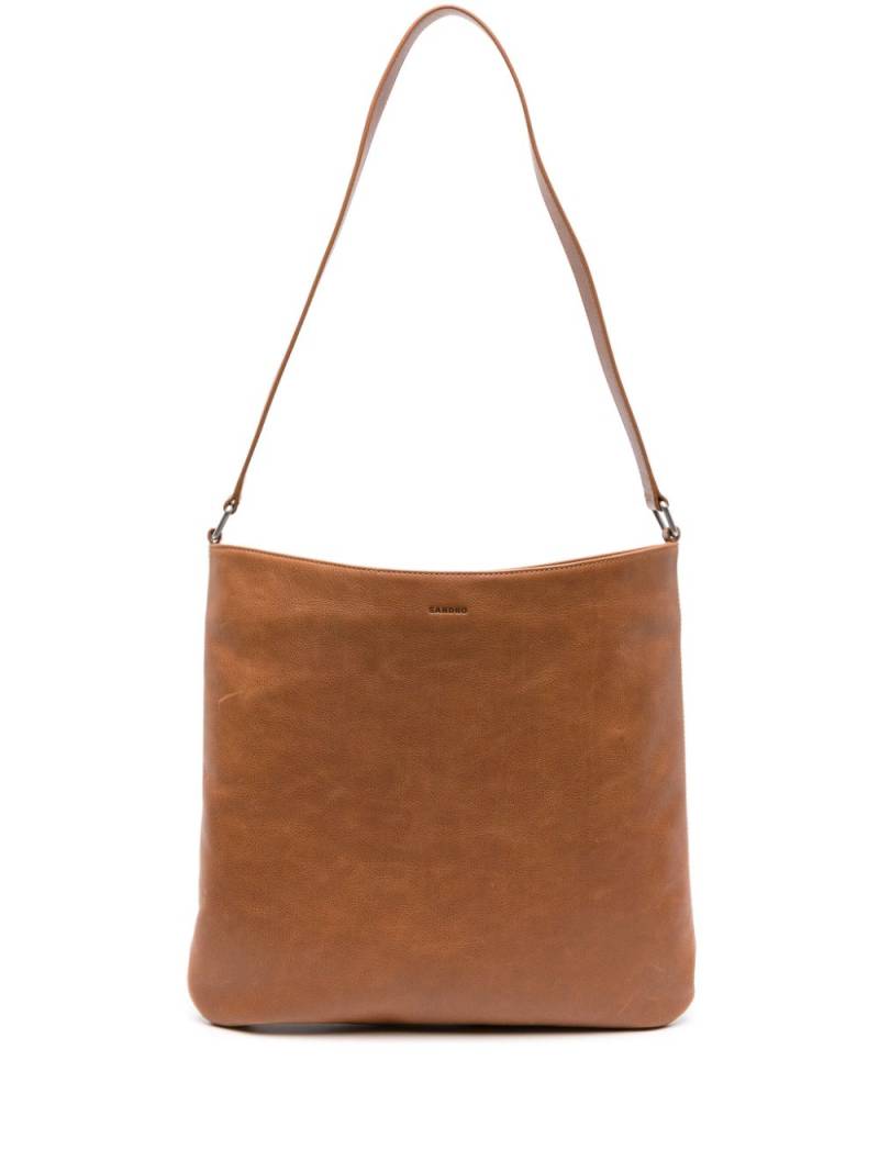 SANDRO logo-debossed leather shoulder bag - Brown von SANDRO