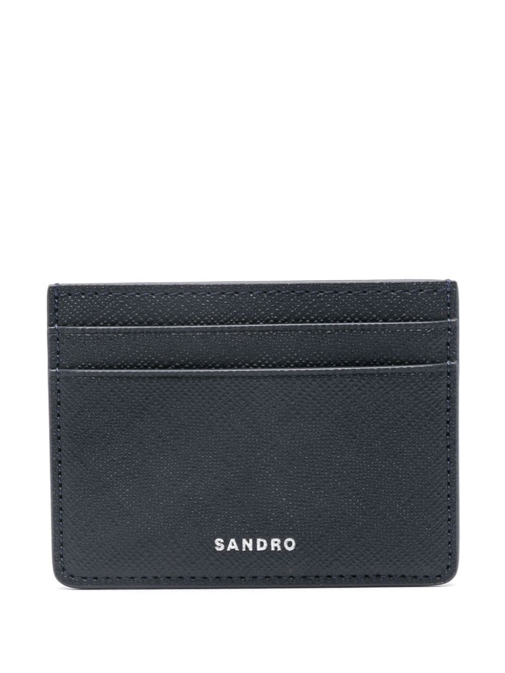 SANDRO logo-embossed leather card holder - Blue von SANDRO