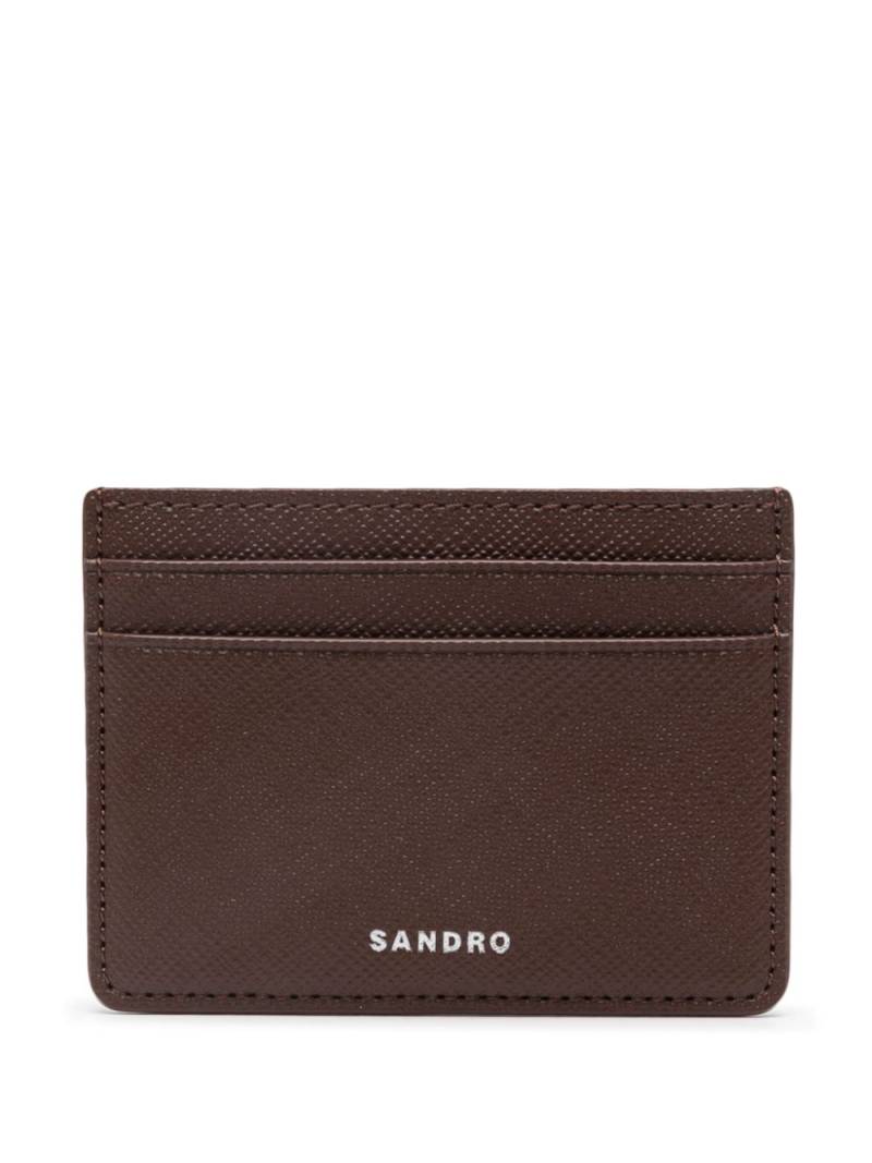 SANDRO logo-embossed leather card holder - Brown von SANDRO