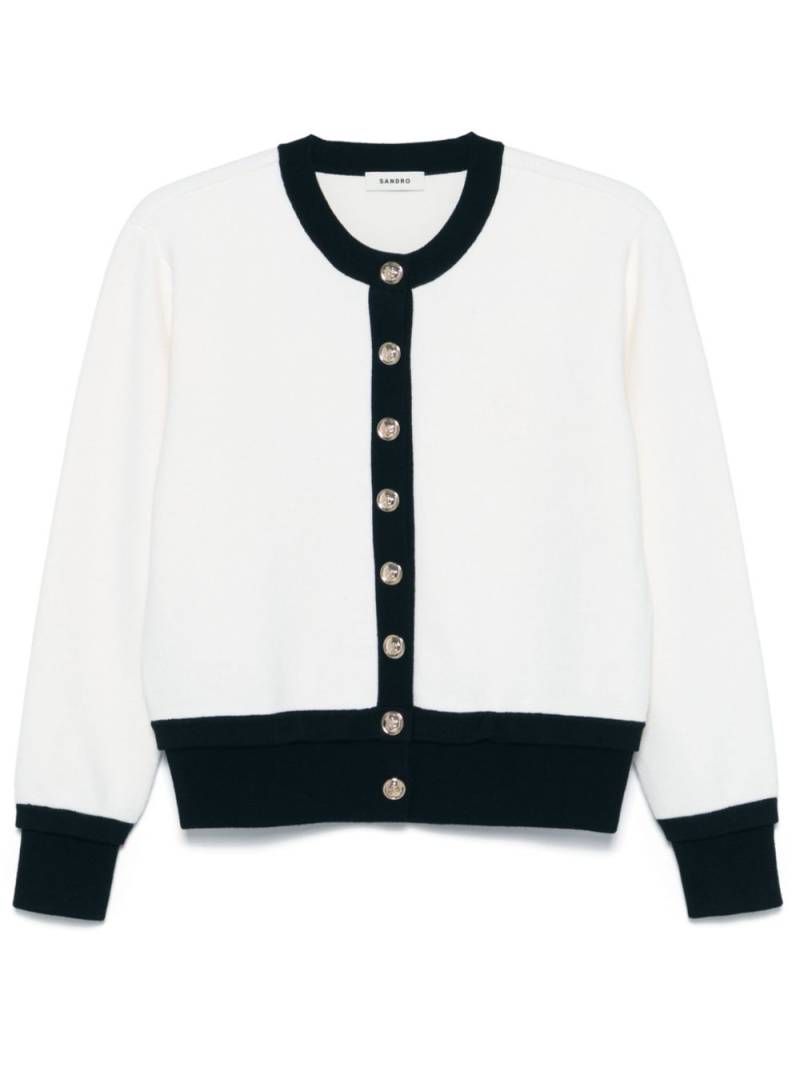 SANDRO logo-embroidered cardigan - White von SANDRO