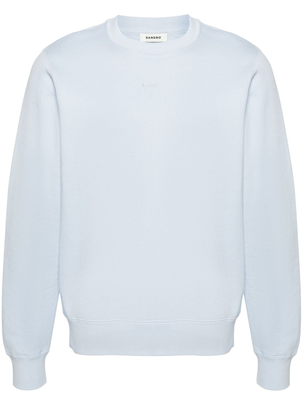 SANDRO logo-embroidered cotton sweatshirt - Blue von SANDRO