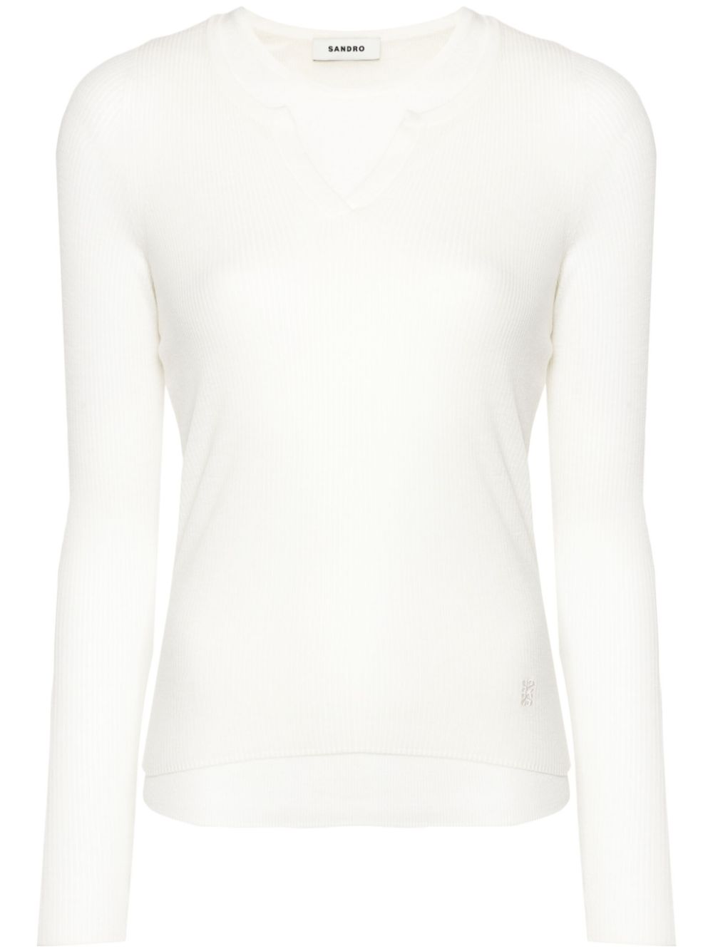 SANDRO logo-embroidered layered top - White von SANDRO