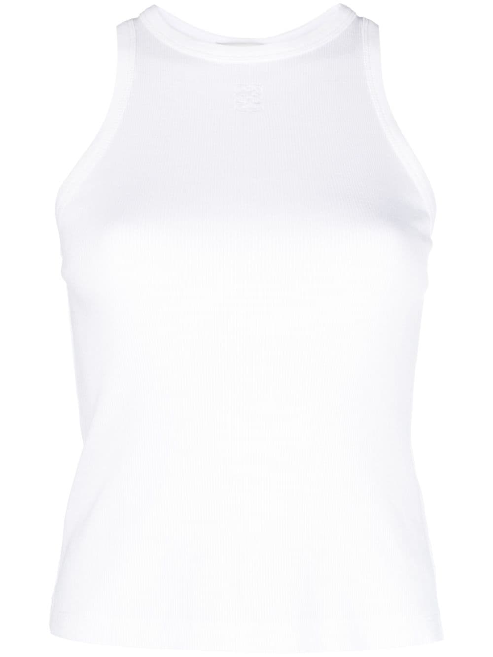 SANDRO logo-embroidered ribbed tank top - White von SANDRO