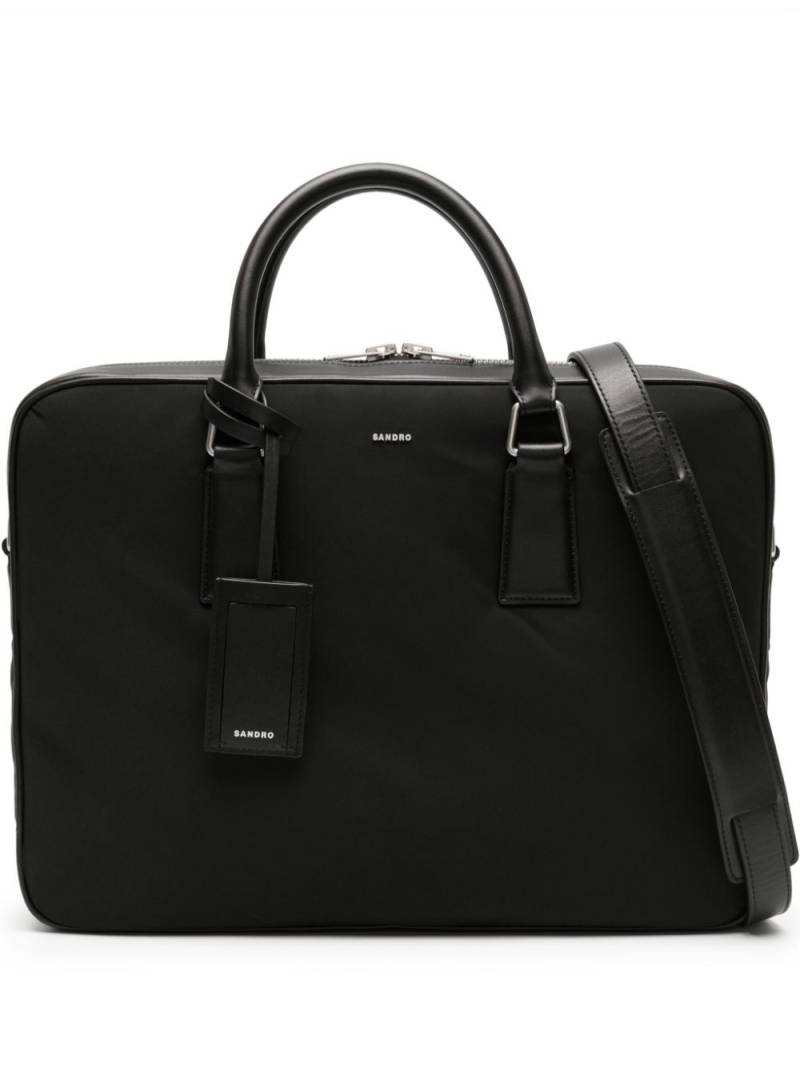 SANDRO logo-lettering laptop bag - Black von SANDRO