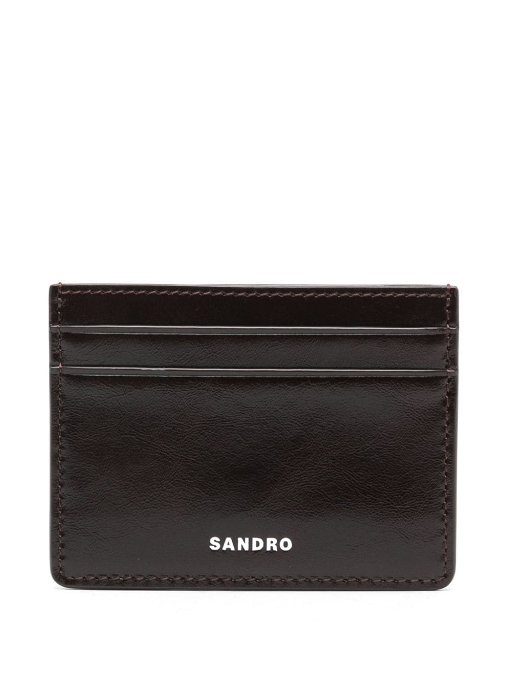 SANDRO logo-print card holder - Red von SANDRO