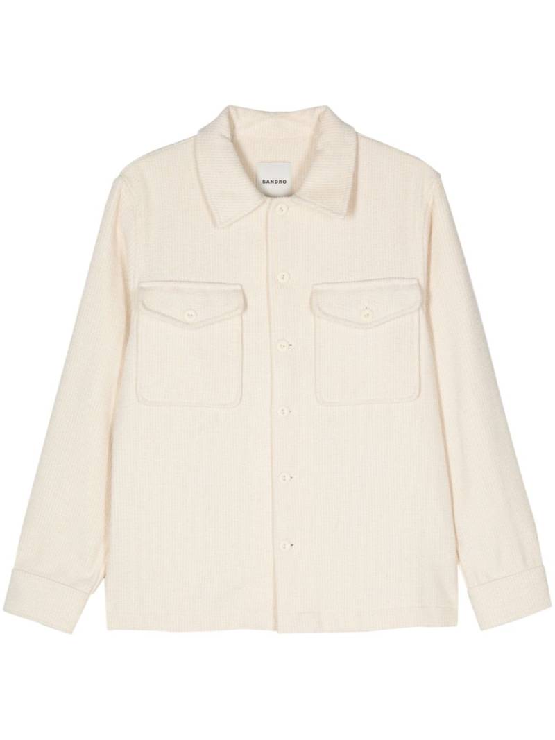 SANDRO long-sleeves velvet shirt - Neutrals von SANDRO