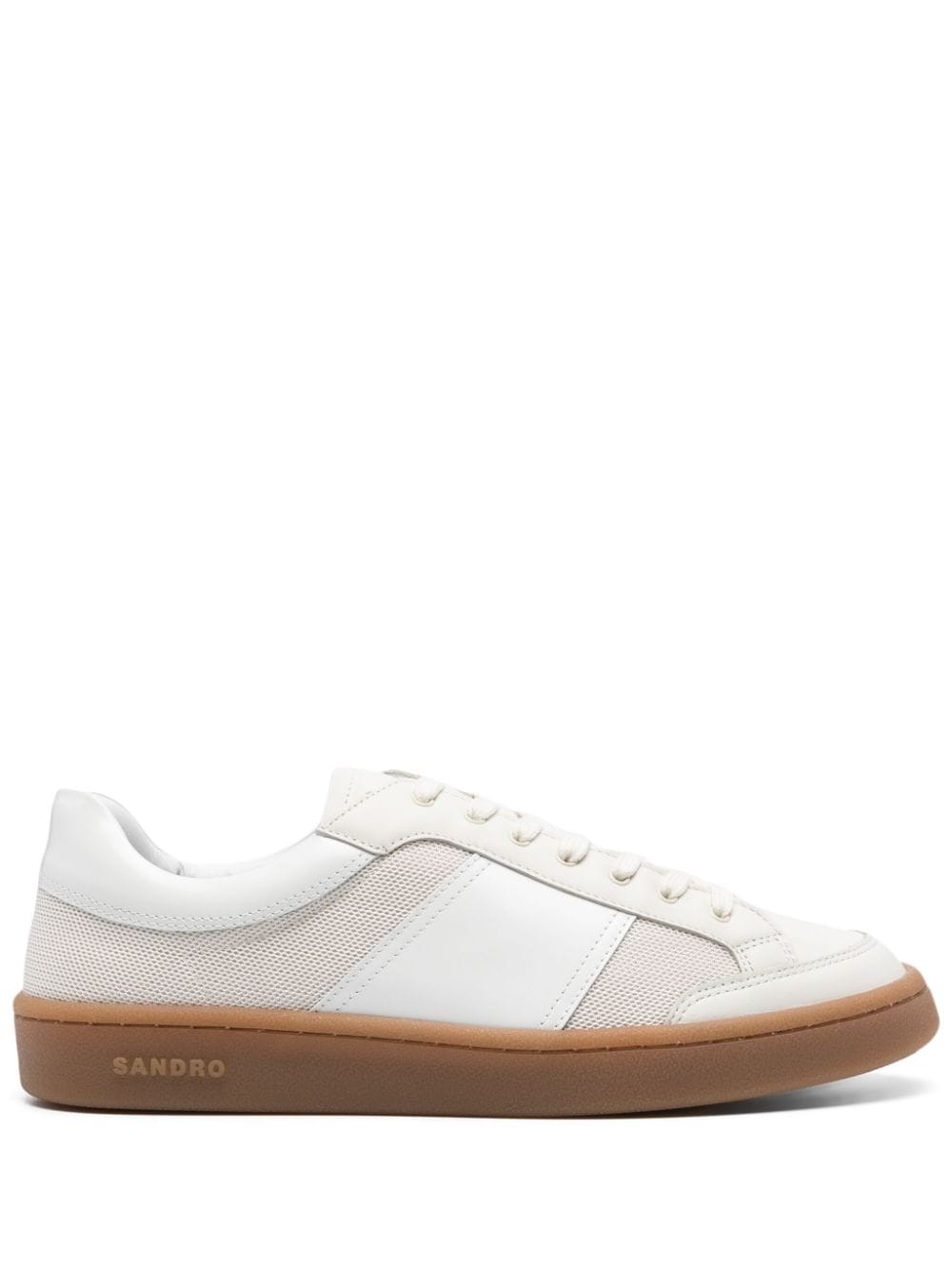 SANDRO mesh-detailed leather sneakers - White von SANDRO