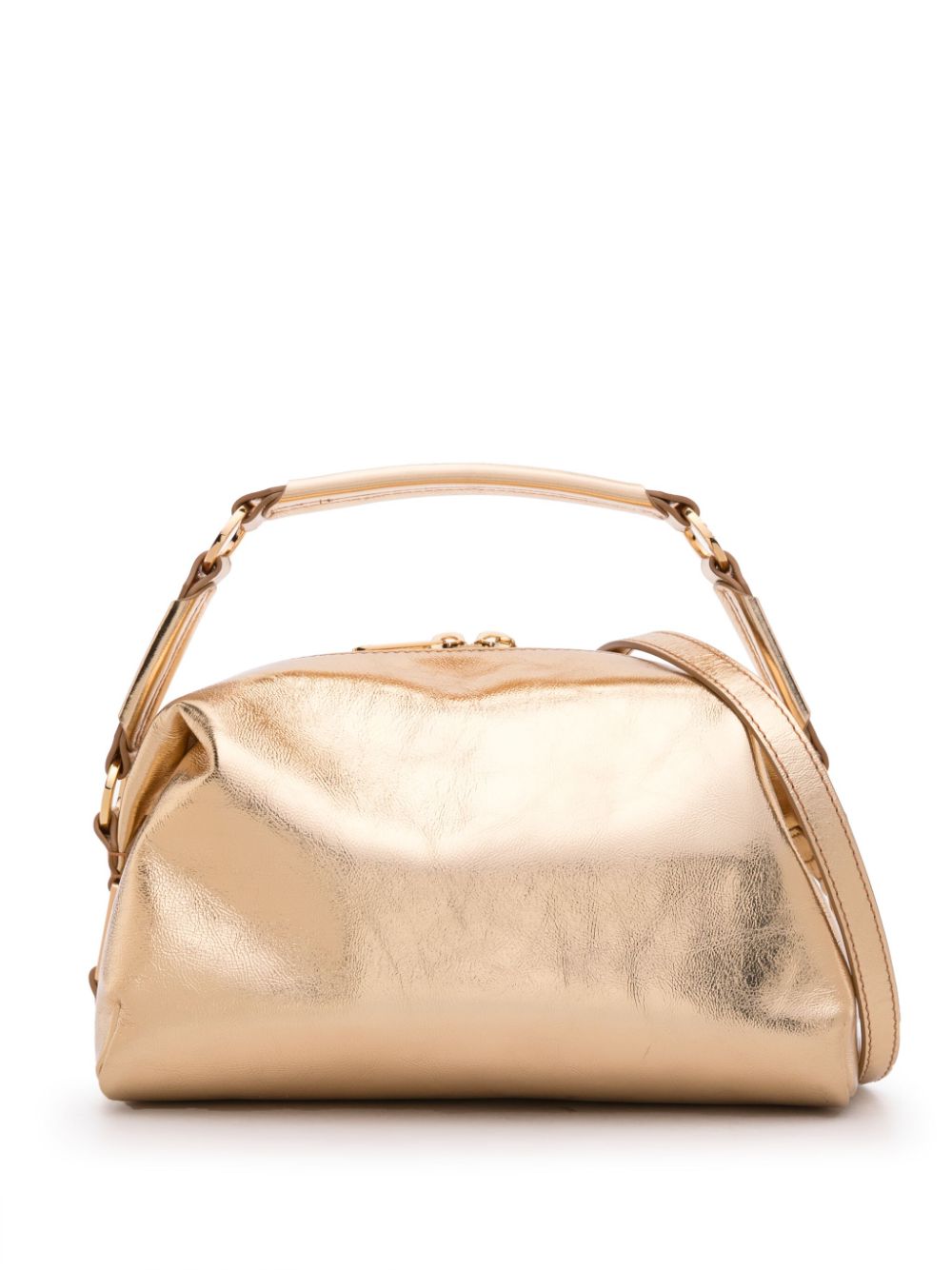 SANDRO metallic leather tote bag - Gold von SANDRO