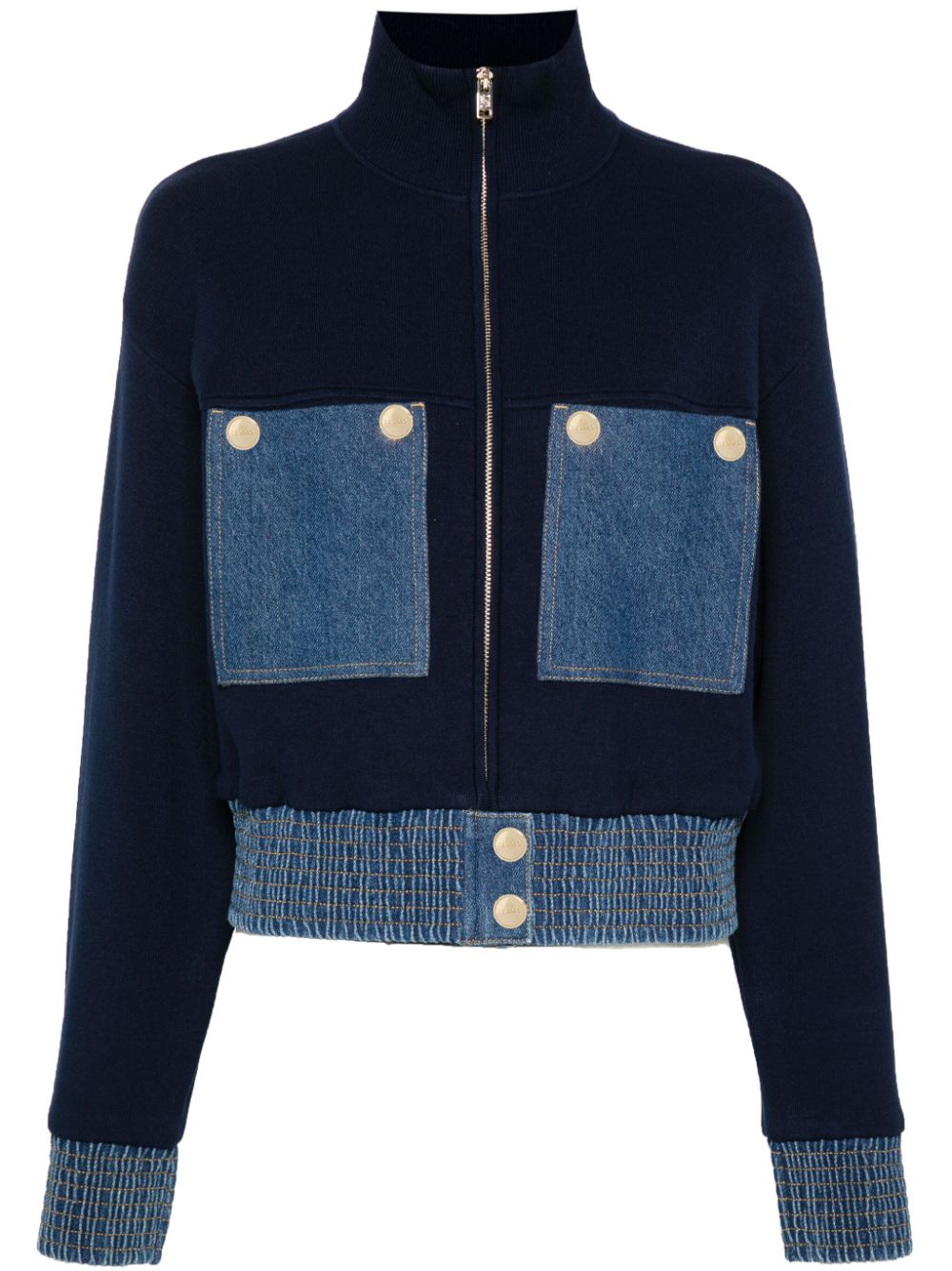 SANDRO panelled bomber jacket - Blue von SANDRO