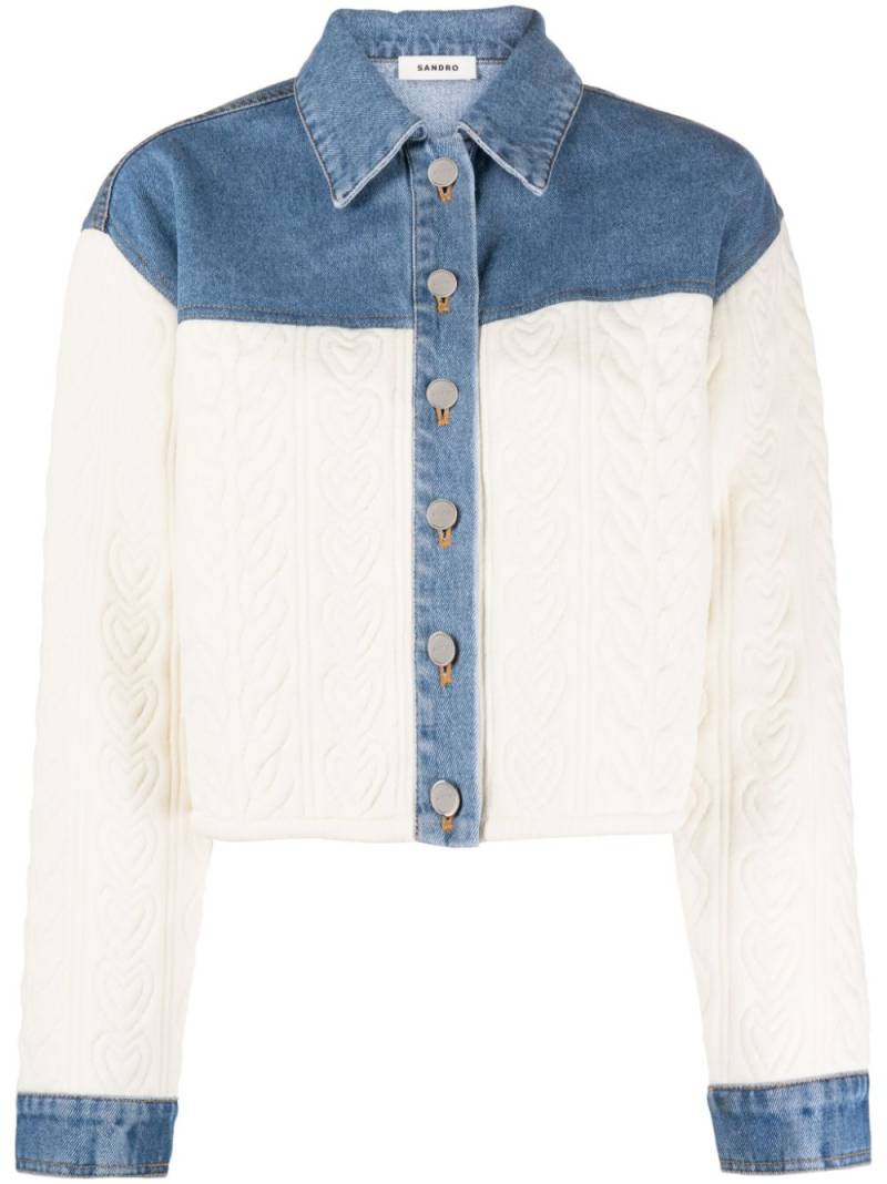 SANDRO panelled denim shirt - White von SANDRO