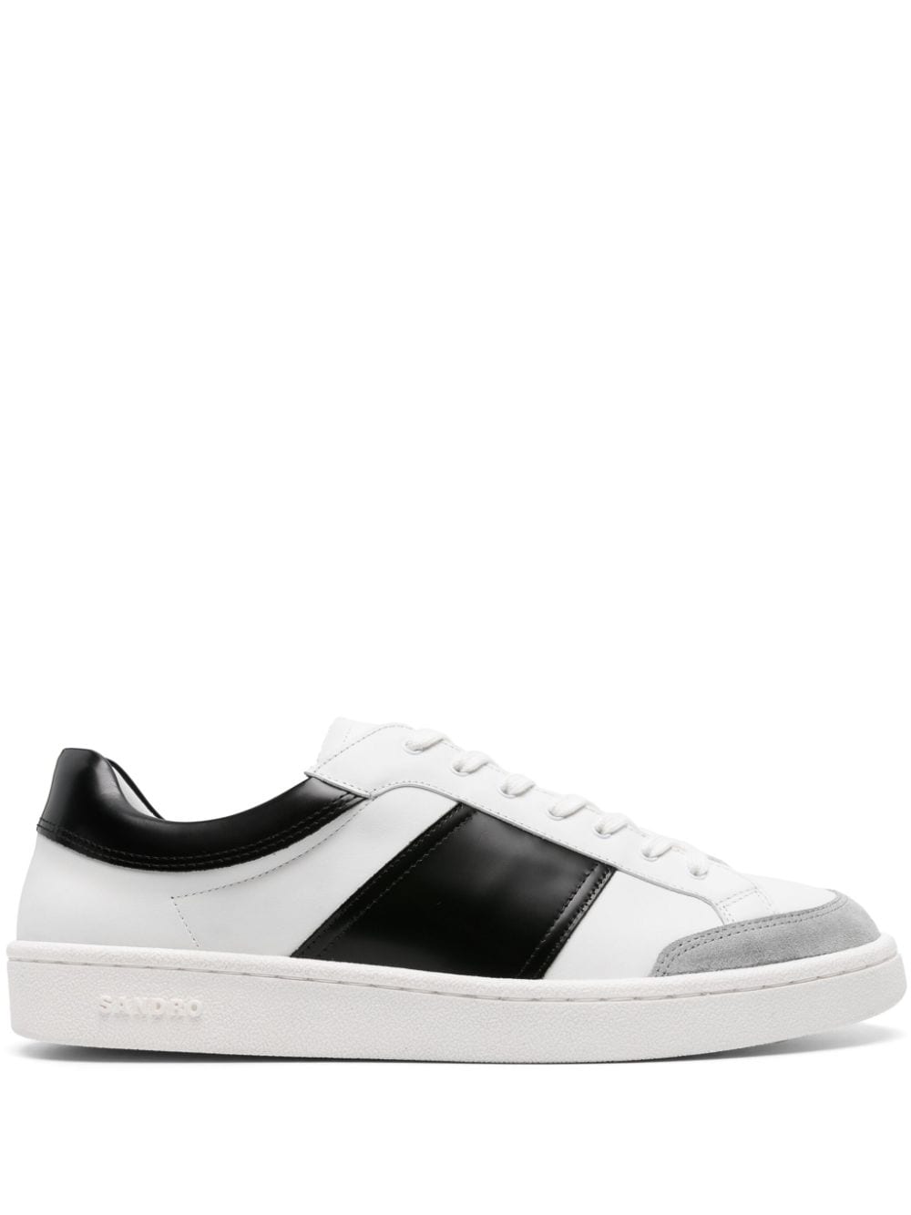 SANDRO panelled leather sneakers - White von SANDRO