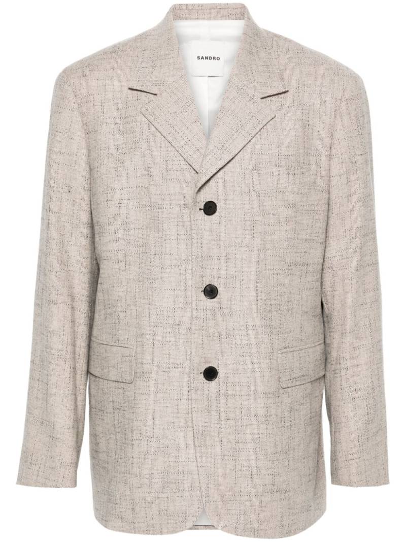 SANDRO patterned-jacquard blazer - Neutrals von SANDRO