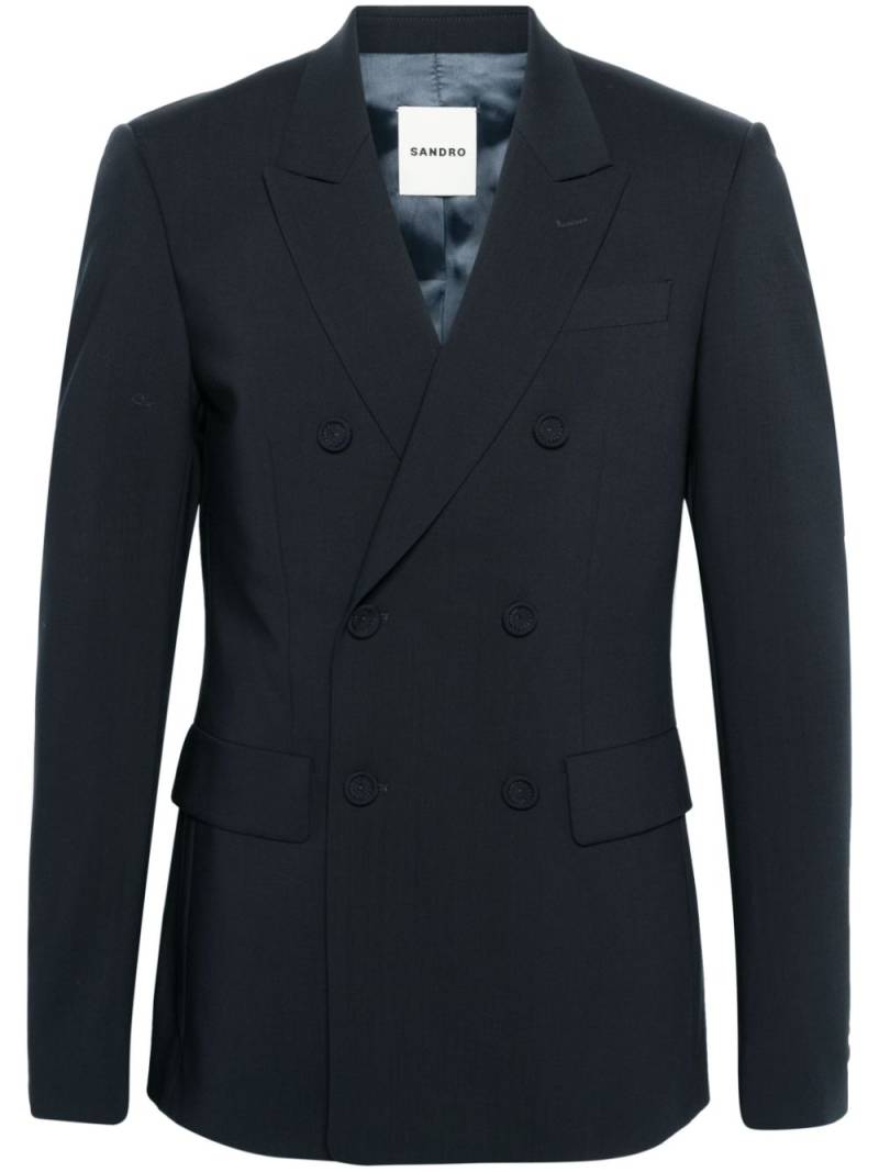 SANDRO peak-lapels double-breasted blazer - Blue von SANDRO