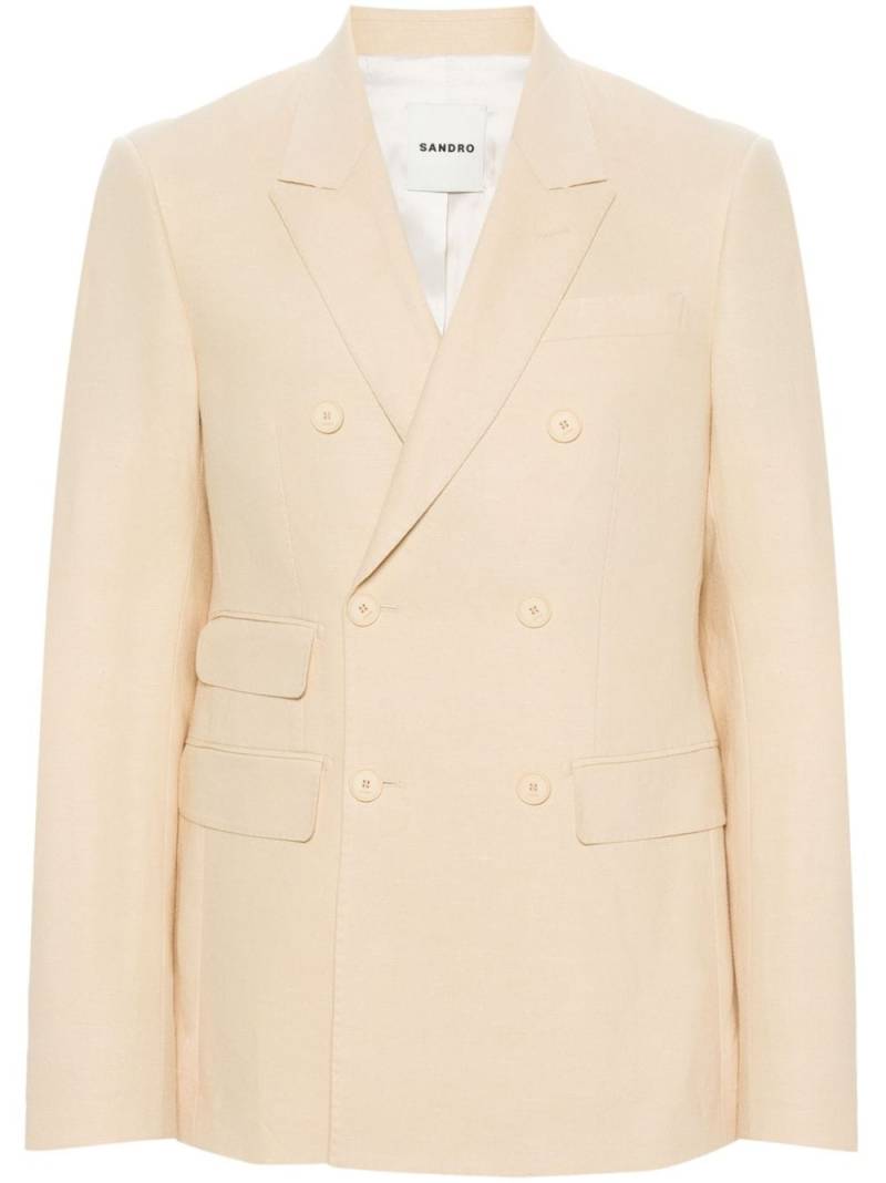 SANDRO peak-lapels double-breasted blazer - Neutrals von SANDRO