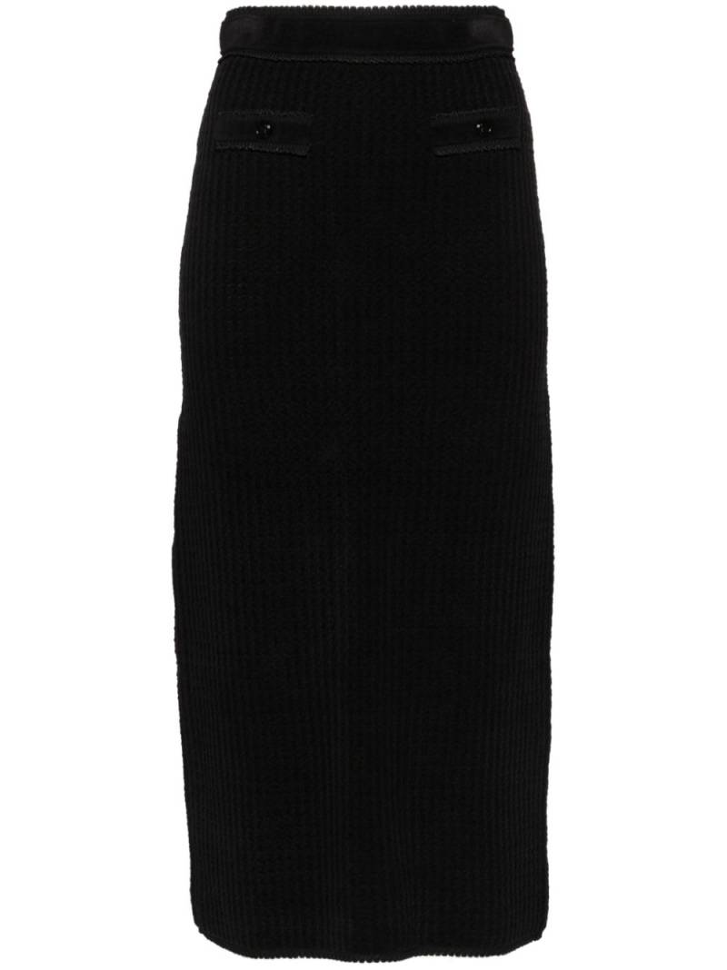 SANDRO pencil waffle-effect midi skirt - Black von SANDRO