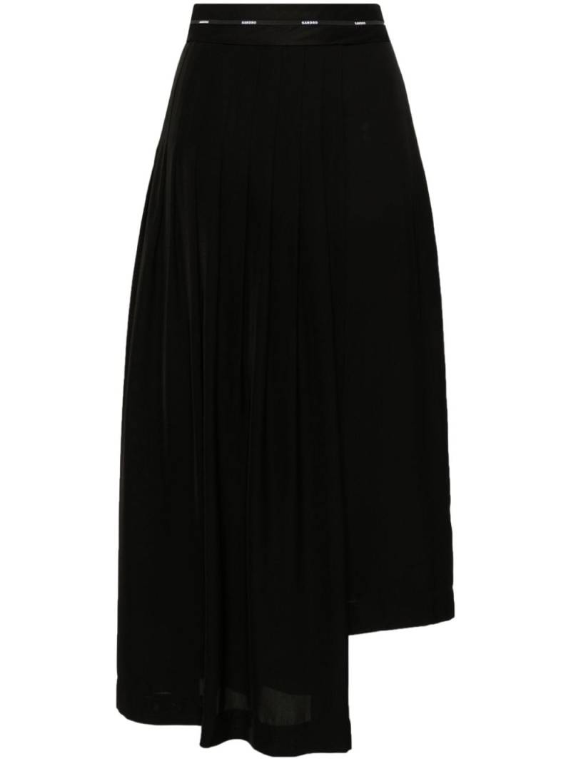 SANDRO pleated midi skirt - Black von SANDRO