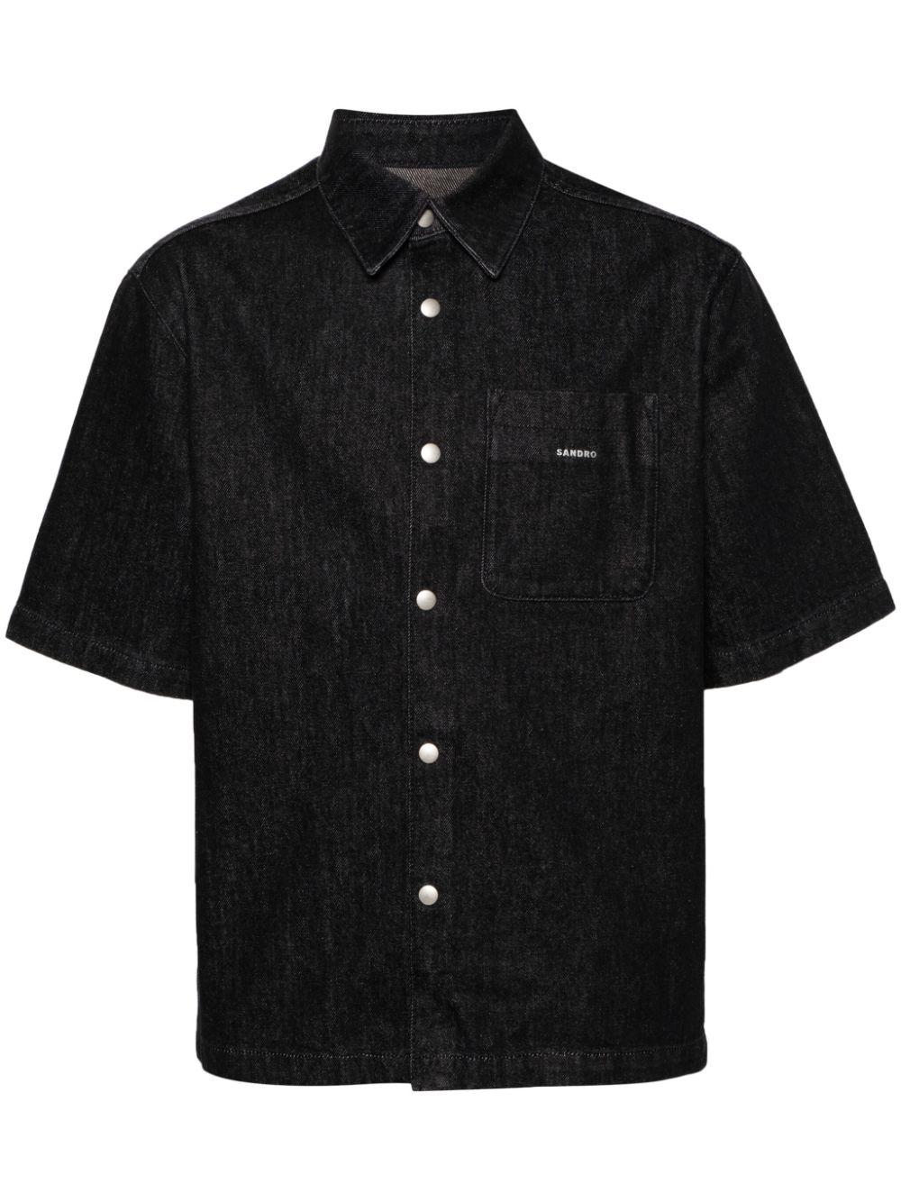 SANDRO press-stud denim shirt - Black von SANDRO